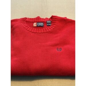 Vtg Mens Sweater Size XL Red Classic Logo Crew Neck 100% Cotton* Preppy Grandpa